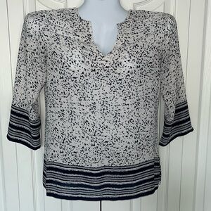 White and Blue Blouse